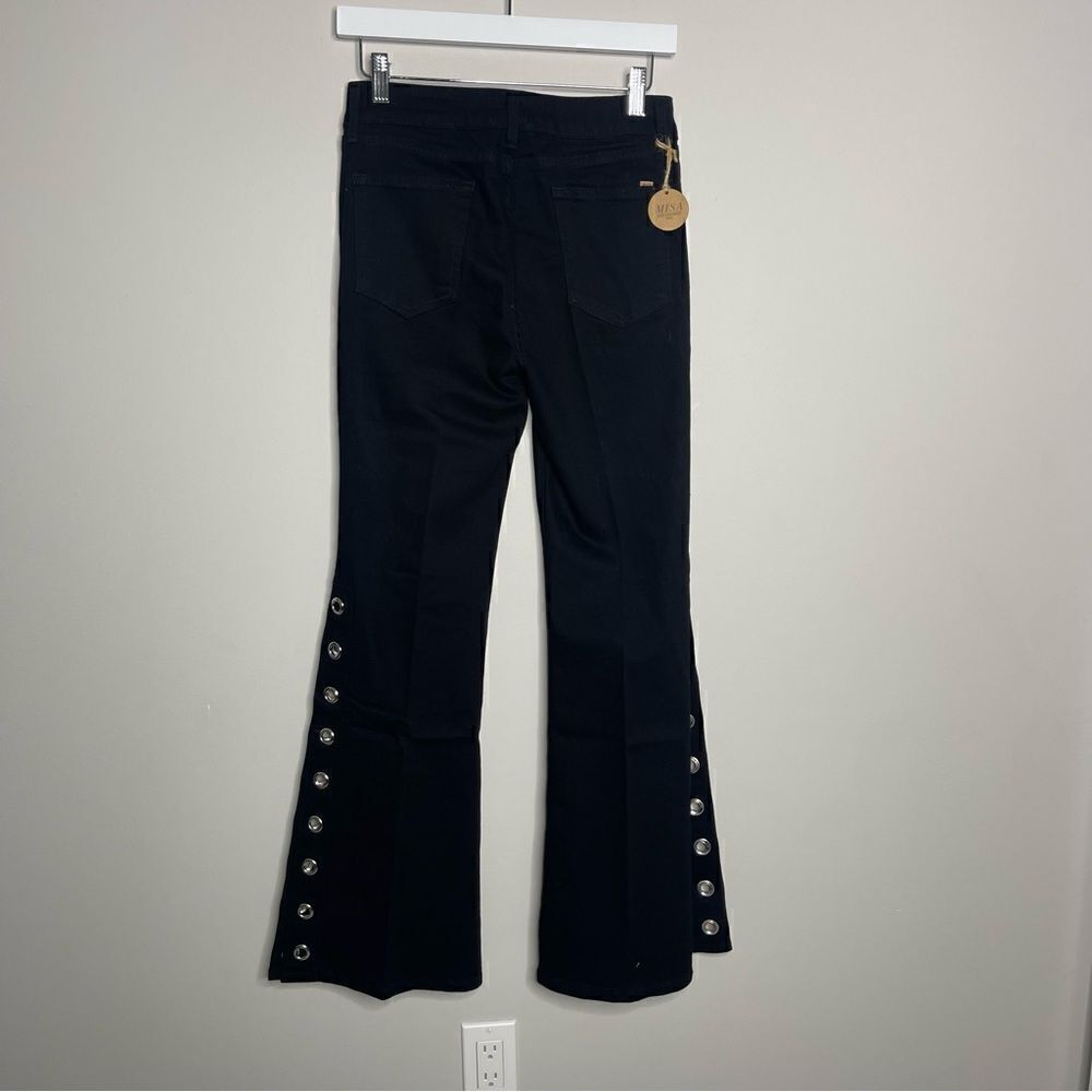 Misa Los Angeles Black Flare leg Jeans denim w Grommets size 24 - Picture 5 of 8